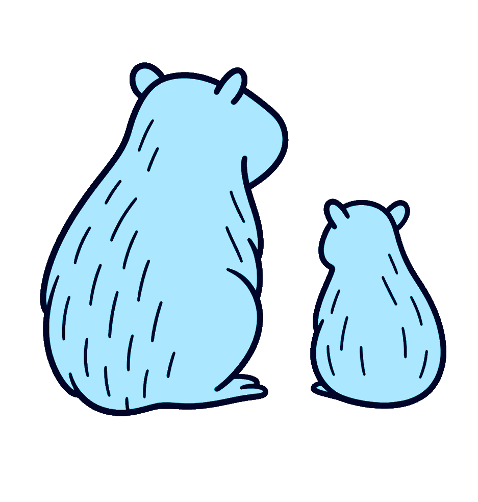 Grupo de capibaras, mascotas de Chiguiro Tec